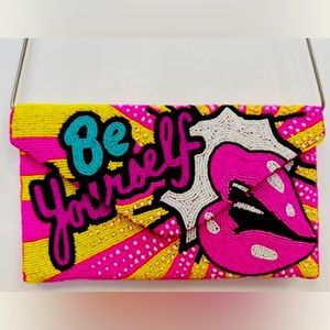Ricki's Vibrant Be Yourself Beaded Clutch (w/strap)